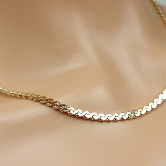 Flat Polished Rose Gold Chain Necklace – 19.7 Inch Bold Statement, XPNL0012 - Picture 3 of 12